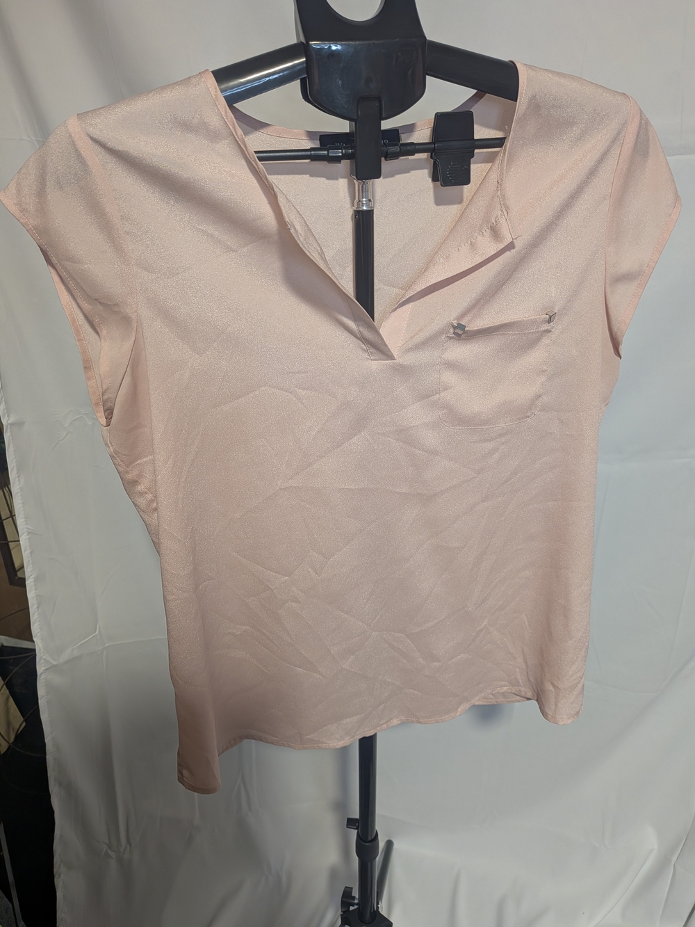 Ivanka Trump Blush Pink Cap Sleeve V-Neck Top